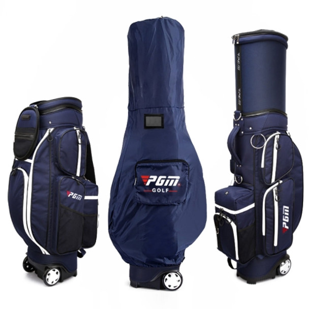 PGM Men Golf Bag Telescopic Golf Club Bag with Five-piece Plunger Holes & Waterproof Cover (Dark Blue)