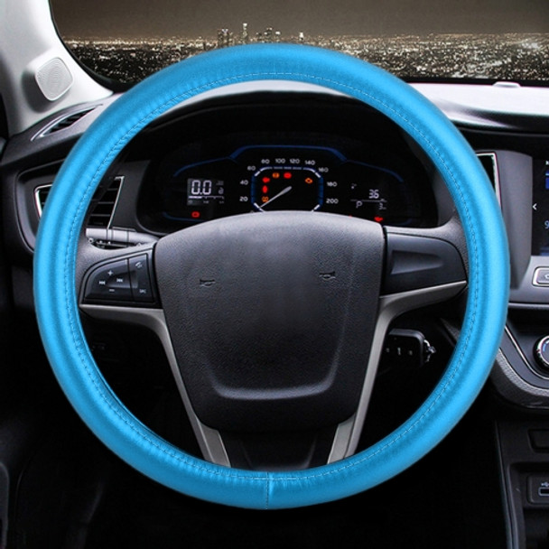 Universal Car Plating Leather Steering Wheel Cover, Diameter: 38cm (Blue)
