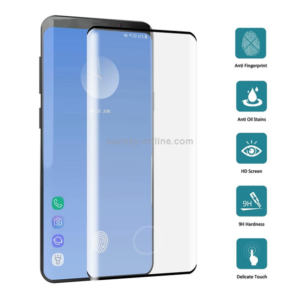 0.3mm 9H 3D Full Screen Tempered Glass Film for Galaxy S10+, Screen Fingerprint Unlocking is Supported