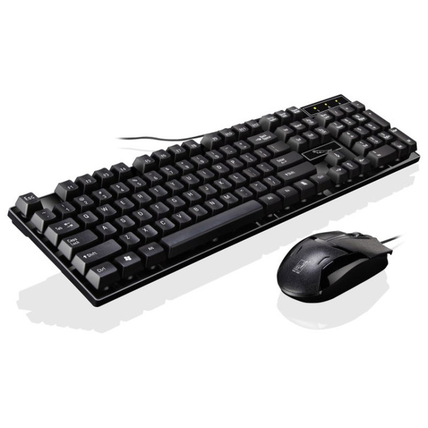 Chasing Leopard Q17 104 Keys USB Wired Suspension Gaming Office Keyboard + Wired Symmetrical Mouse Set, Keyboard Cable Length: 1.4m, Mouse Cable Length: 1.3m(Black)