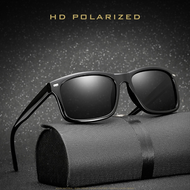 2 PCS Men Polarized Sunglasses Night Vision Anti-glare Driving Sun Glasses Goggles(Matte Brown Frame Brown Lens)