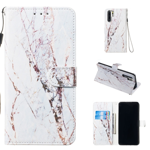 Leather Protective Case For Huawei P30 Pro(White Marble)