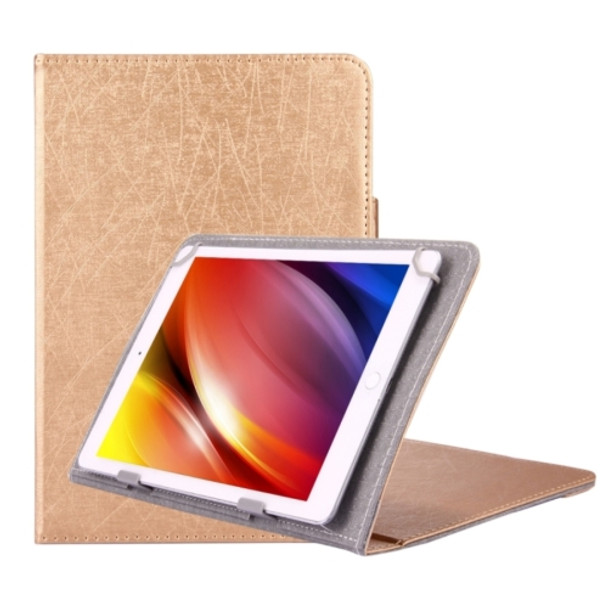 Universal Strokes Texture Horizontal Flip Leather Case with Holder for 7 inch Tablet PC (Gold)