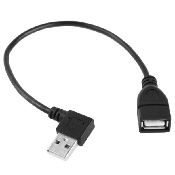 90 Degree USB 2.0 AM to AF Adapter Cable, Length: 25cm