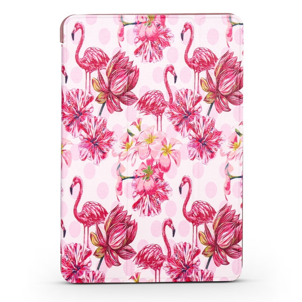 Flamingo Pattern Horizontal Flip PU Leather Case for iPad mini 3 / 2 / 1, with Three-folding Holder & Honeycomb TPU Cover