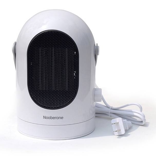 600W Winter Mini Electric Warmer Fan Heater Shaking Head Desktop Household Radiator Energy Saving, UK Plug (White)