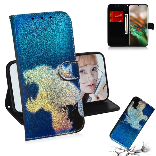 Colored Drawing Pattern Colorful Magnetic Buckle Horizontal Flip PU Leather Case with Holder & Card Slots & Wallet & Lanyard For Galaxy Note 10 / 10 5G(Cat and Leopard)