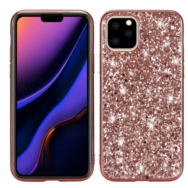 Glitter Powder Shockproof TPU Protective Case for iPhone 11 Pro(Rose Gold)