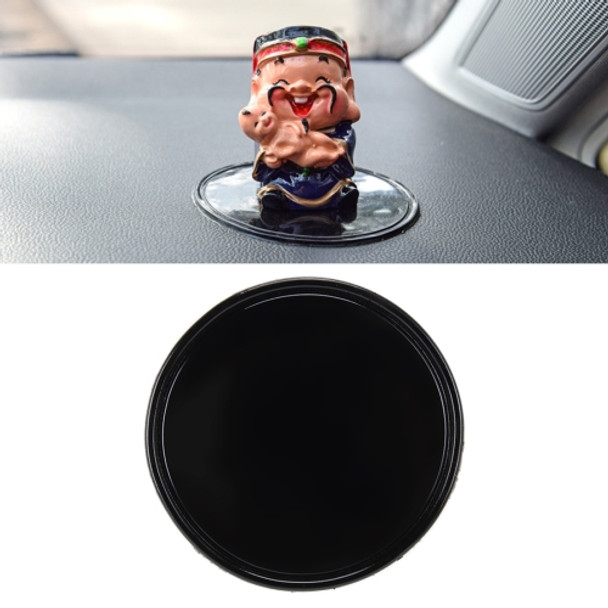 Car Auto Round Soft Rubber Dashboard Anti-slip Pad Mat for Phone / GPS/ MP4/ MP3, Diameter: 8cm(Black)