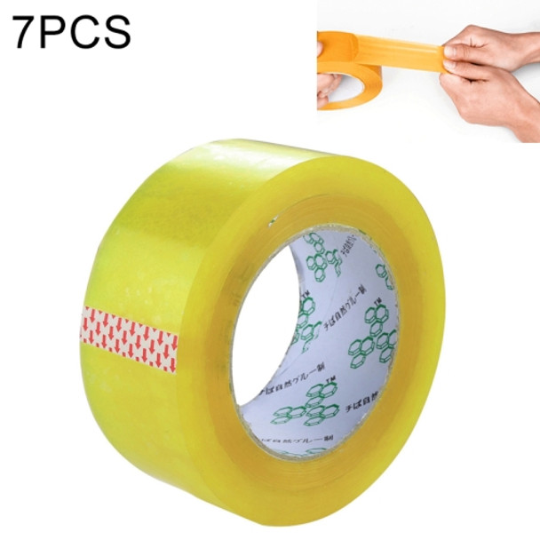 7 PCS 55mm Width 25mm Thickness Package Sealing Packing Tape Roll Sticker(Transparent Yellow)