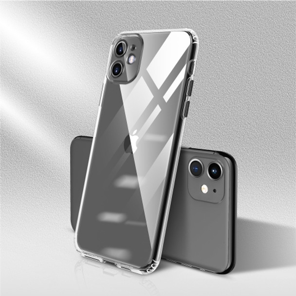 For iPhone 11 Color Button Clear Full Coverage Shockproof TPU Case(Black)