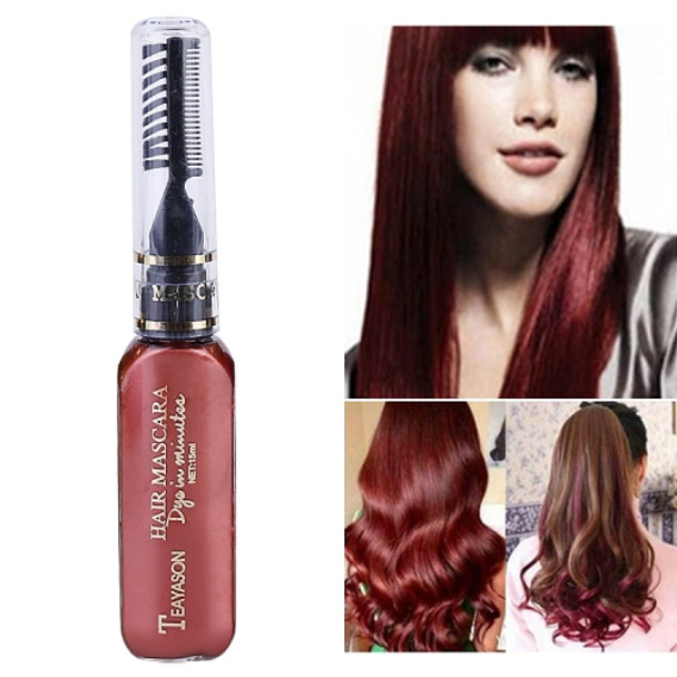 One-time Hair Temporary Color Hair Dye Non-toxic DIY Hair Color Mascara Dye Cream Hair(Wine Red)