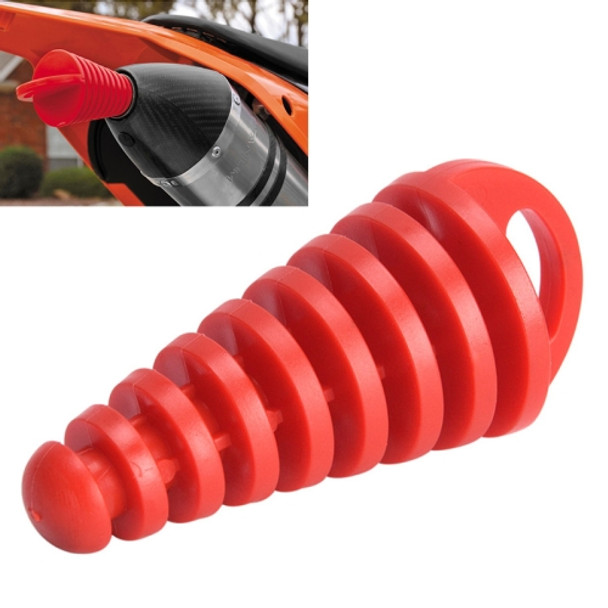 Motorcycle Exhaust Pipe Motocross Tailpipe PVC Air-bleeder Plug Exhaust Silencer Muffler Wash Plug Pipe Protector(Red)