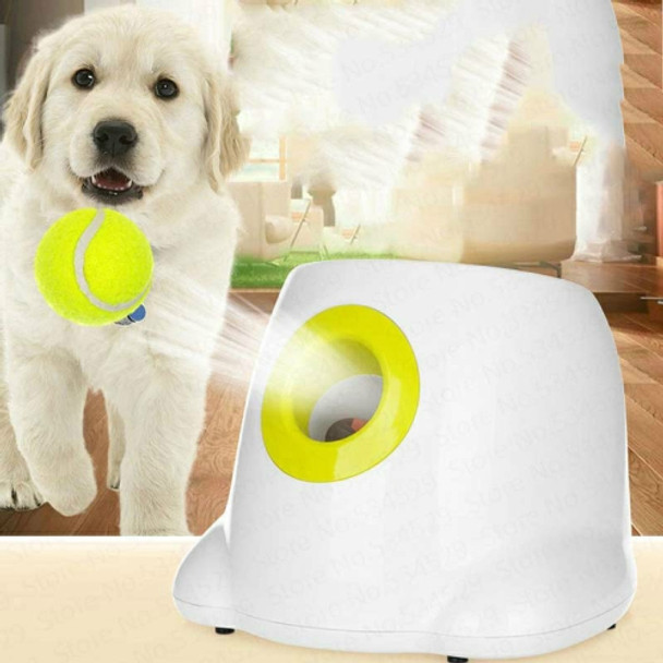Dog Toy Tennis Automatic Tossing Ball Launcher Pet Training Tossing Ball(White)