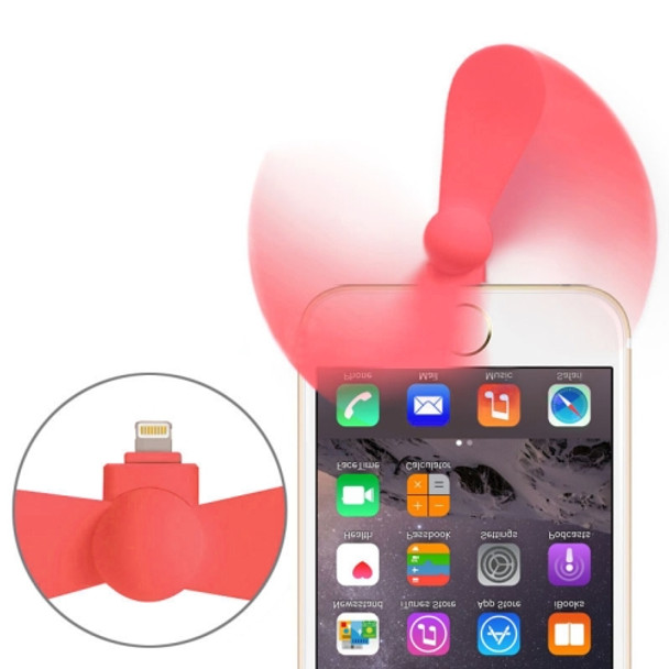 3.5 inch Fashion Portable 8 Pin USB Phone Mini Fan, For iPhone XR / iPhone XS MAX / iPhone X & XS / iPhone 8 & 8 Plus / iPhone 7 & 7 Plus / iPhone 6 & 6s & 6 Plus & 6s Plus / iPad(Red)