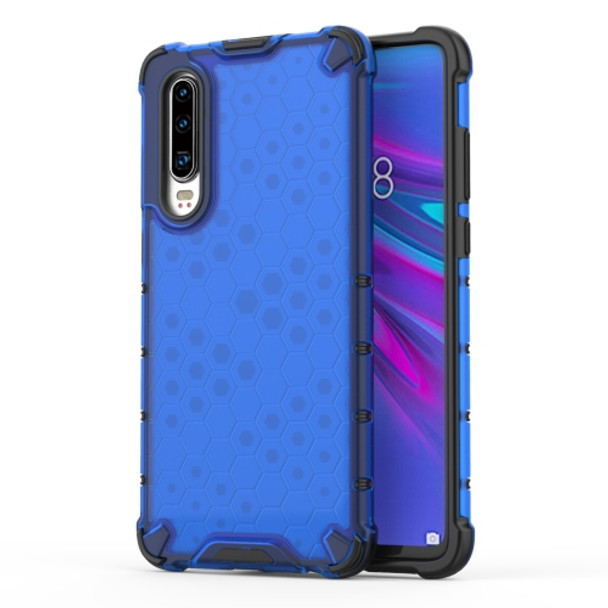 Shockproof Honeycomb PC + TPU Protective Case For Huawei P30 Lite(Blue)