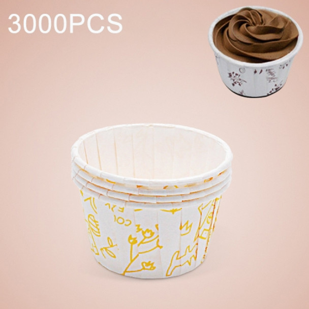 3000 PCS Flower Pattern Round Lamination Cake Cup Muffin Cases Chocolate Cupcake Liner Baking Cup, Size: 5 x 3.8  x 3cm (Yellow)