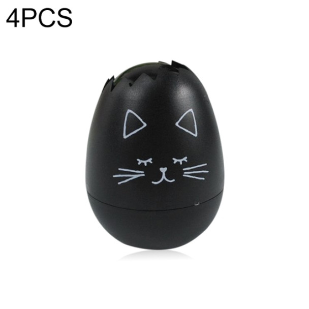 4 PCS Creative Cartoon Animal Egg Correction Tape Student Stationery School Supplies(Black Cat)