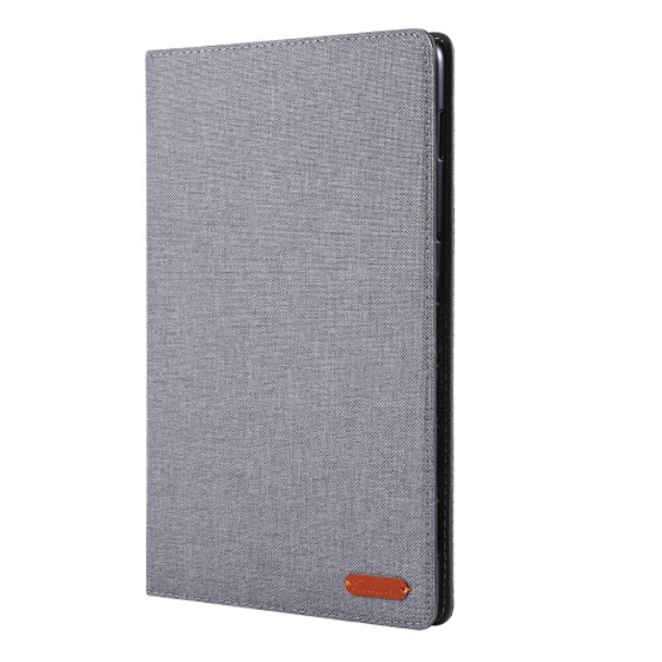 For Huawei MediaPad M6 10.8 Cloth Teature Horizontal Flip PU Leather Case with with Holder & Card Slots(Gray)