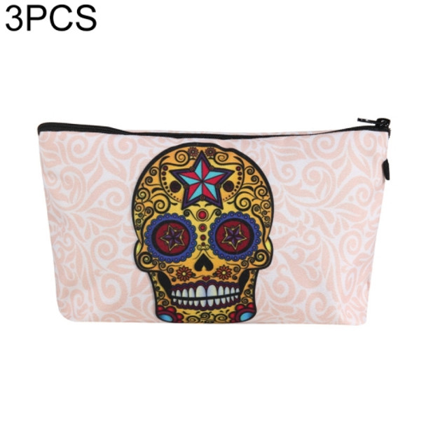 3 PCS Printing Makeup Bags With Multicolor Pattern Cute Cosmetics Pouchs For Travel Ladies Pouch Women Cosmetic Bag(hzb717)