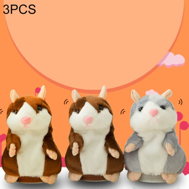 3 PCS Educational Toys Cartoon Hamster Cute Become Sound Recording Voles Children Birthday Gift, Random Color Delivery, Size: 15*8*8cm