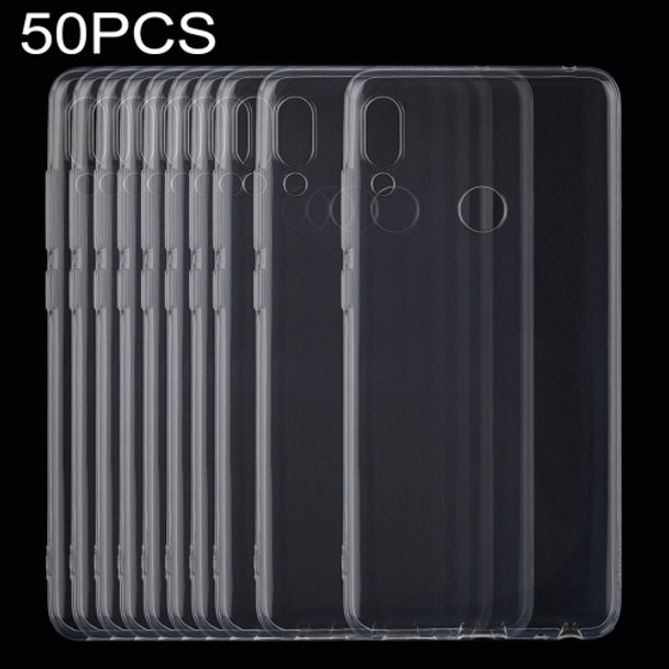 50 PCS 0.75mm Ultrathin Transparent TPU Soft Protective Case for Lenovo K5 Pro