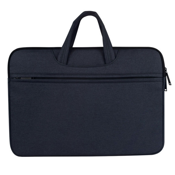 Breathable Wear-resistant Shoulder Handheld Zipper Laptop Bag, For 15.6 inch and Below Macbook, Samsung, Lenovo, Sony, DELL Alienware, CHUWI, ASUS, HP (Navy Blue)
