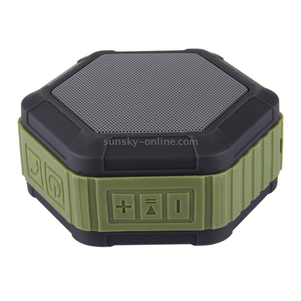 BT508 Portable Life Waterproof Bluetooth Stereo Speaker, with Built-in MIC & Hook, Support Hands-free Calls & TF Card & FM, Bluetooth Distance: 10m(Army Green)