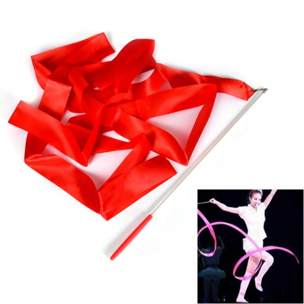 5 PCS 4 m Artistic Color Gymnastics Ribbon Dance Props Children Toys(Red)