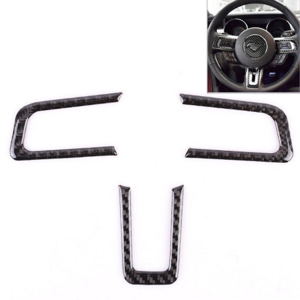 3 PCS Car Steering Wheel Button Decorative Sticker for Ford Mustang