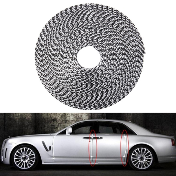 8m Universal DIY Carbon Fiber Rubber Auto Car Door Edge Seal Scratch Protector Decorative Strip(Black)