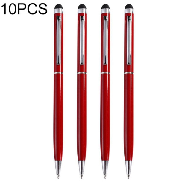 2 PCS Touch Pen Capacitive Touch Ballpoint Pen Children Student Stationery School Office Supplies, Ink Color:Black(Red)