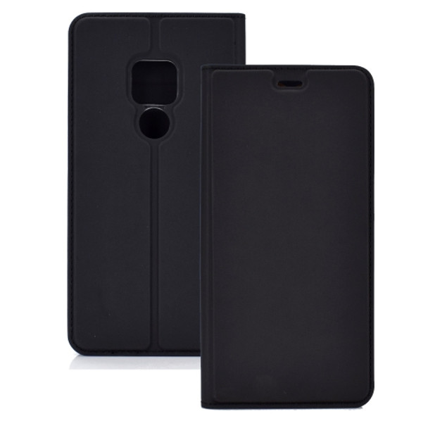 Ultra-thin Pressed Magnetic TPU+PU Leathe Case for Huawei Mate 20, with Card Slot & Holder (Black)