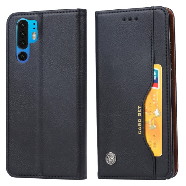 Knead Skin Texture Horizontal Flip Leather Case for Huawei P30 Pro, with Photo Frame & Holder & Card Slots & Wallet (Black)