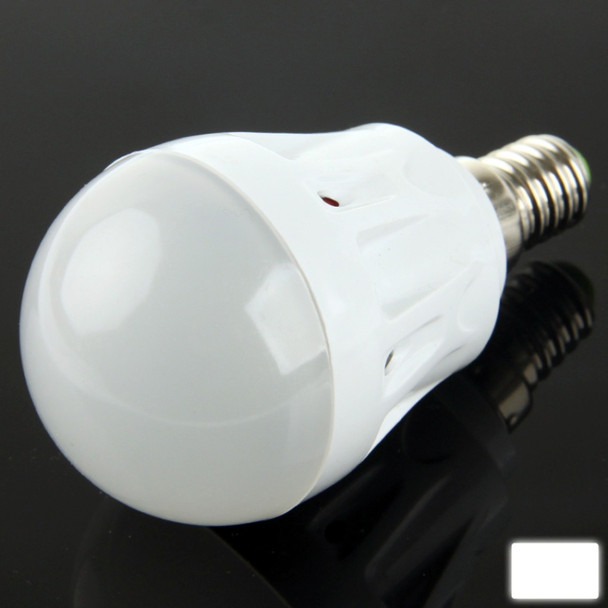 E14 3W LED Ball Steep Light Bulb, 10 LED SMD 2835, White Light, AC 220V
