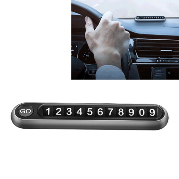 Hidden Number Metal Car Temporary Parking Number Plate Parking Card (Grey)