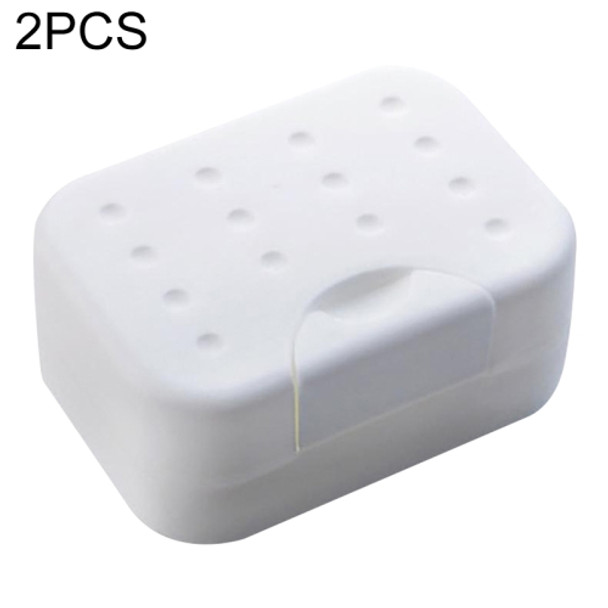 2 PCS Portable Travel Soap Box(White)