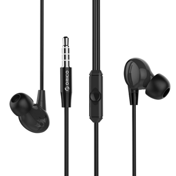 ORICO SOUNDPLUS-RP1 1.2m In-Ear Music Headphones with Mic, For iPhone, Galaxy, Huawei, Xiaomi, LG, HTC and Other Smart Phones (Black)