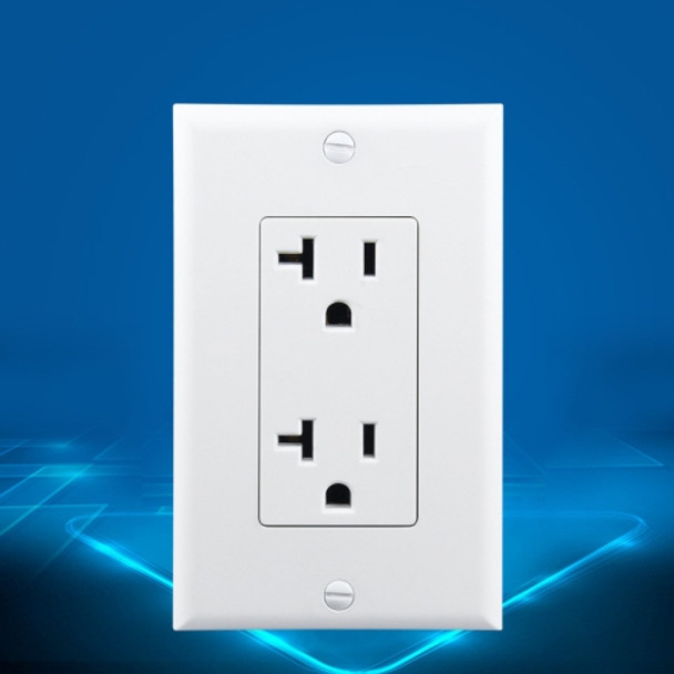 PC Double-connection Power Socket Switch, US Plug, Round White UL Single Control