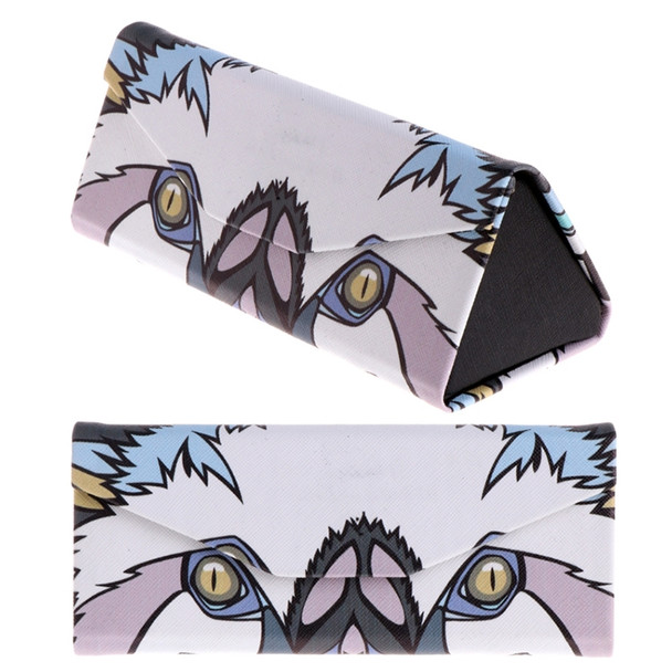 Foldable Triangle Animal Print Glasses Case Sunglasses Myopia Frame Case(Polar Bear)