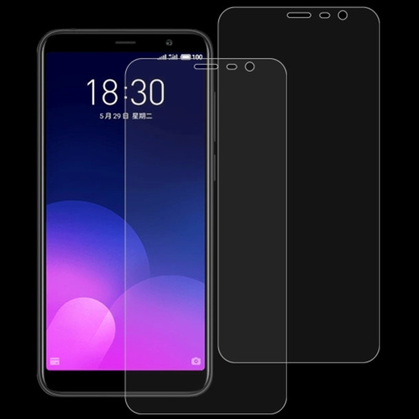 2 PCS 0.26mm 9H Surface Hardness 2.5D Full Screen Tempered Glass Film for Meizu M6T