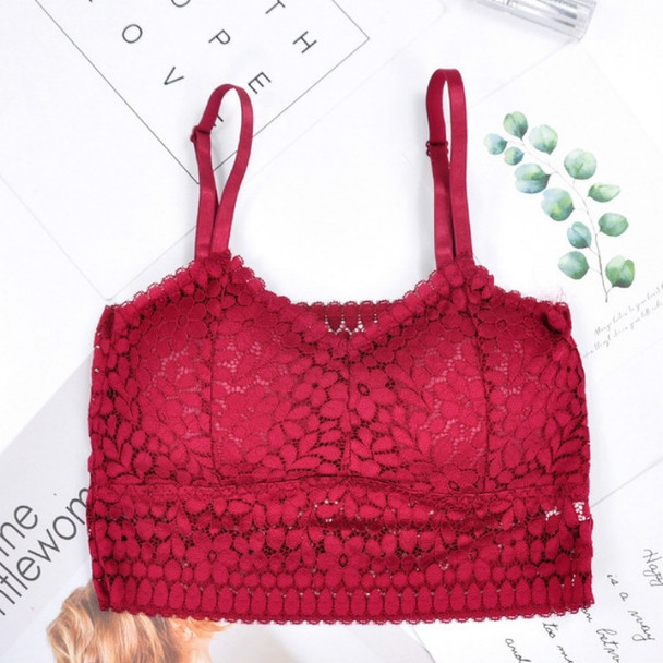 Sexy Lace Sling Beauty Strap Chest Pad Wrapped Chest, Size: One Size(Wine Red)