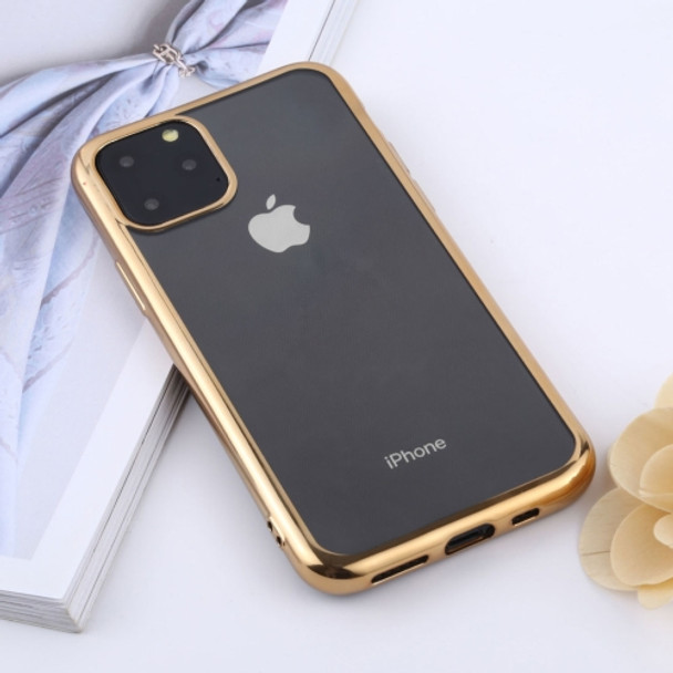 Transparent TPU Anti-Drop And Waterproof Mobile Phone Protective Case for iPhone 11 Pro (2019)(Gold)