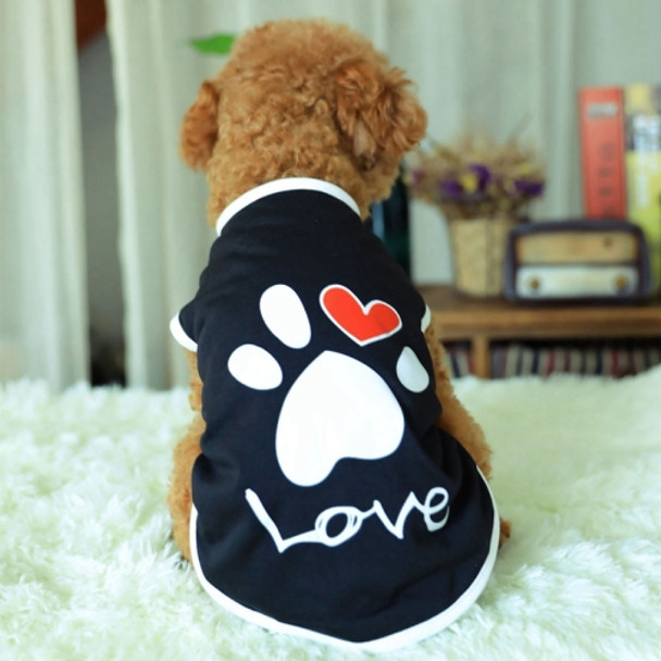 Pet Clothes Dog Love Pattern Vest Dog Clothes, Size:XXL(Black)