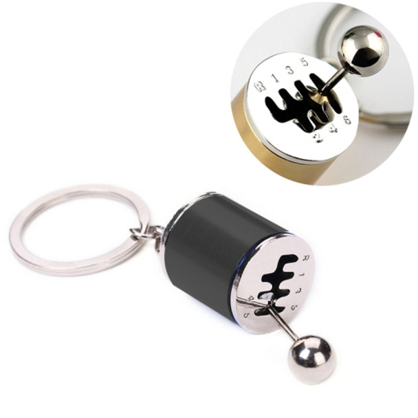Six-speed Manual Shift Gear Keychain Key Ring Holder(Black)