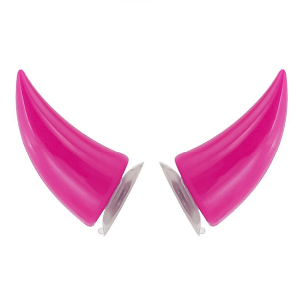 2 PCS Motorcycle Helmet Devil Decoration Motorbike Helmet Suction Cups Horns Decoration Headwear Sucker(Pink)