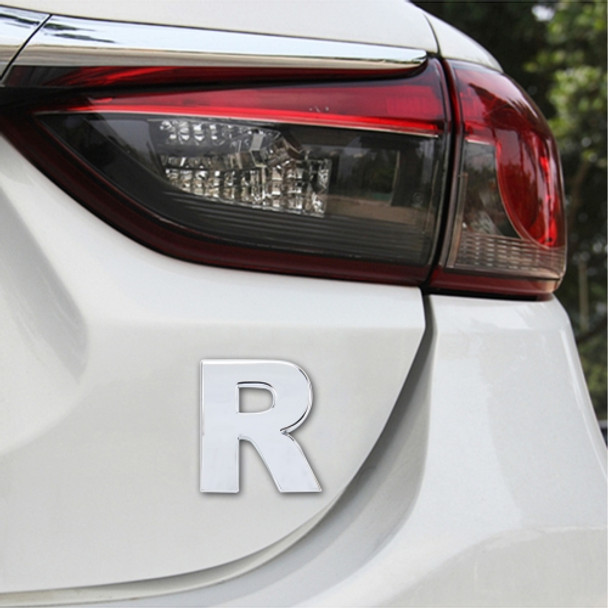 Car Vehicle Badge Emblem 3D English Letter R Self-adhesive Sticker Decal, Size: 4.5*4.5*0.5cm