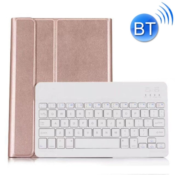 Detachable Bluetooth Keyboard + Horizontal Flip Leather Case with Holder for iPad Pro 9.7 inch, iPad Air, iPad Air 2, iPad 9.7 inch (2017), iPad 9.7 inch (2018) (Rose Gold)