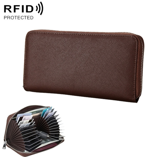 Antimagnetic RFID Genuine Leather Passport / Card Holder / Car Keys Package(Coffee)