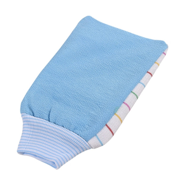 Thick Double-sided Bath Towel Bath Gloves(Blue)